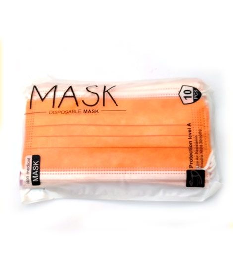247 Store Surgical Face Mask Orange (Pack Of 10)