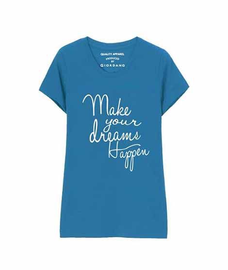 Giordano Women's Message Print T-Shirt (0539720160)