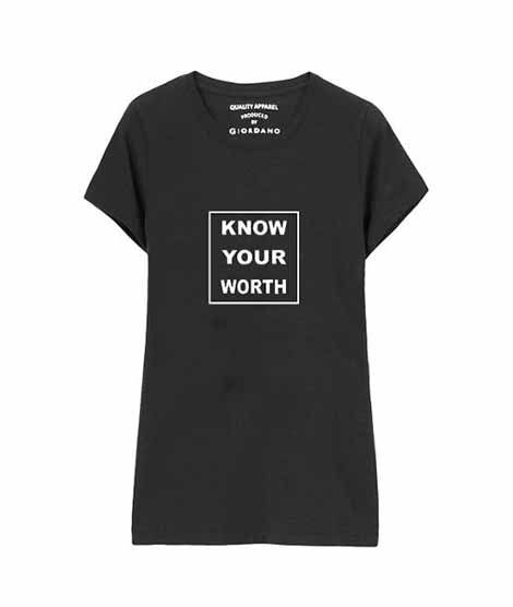 Giordano Women's Message Print T-Shirt (0539720163)