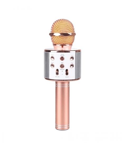 ApkaStore Wireless Bluetooth Karaoke Microphone Mic Speaker Gold