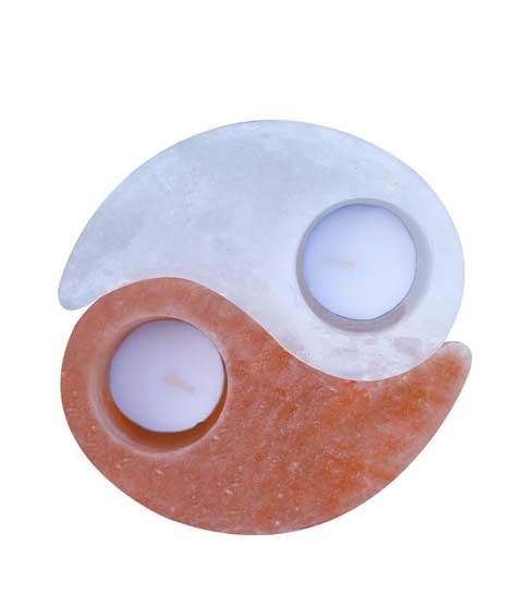 Chiltan Pure Ying Yang Pink Salt Candle Lamp