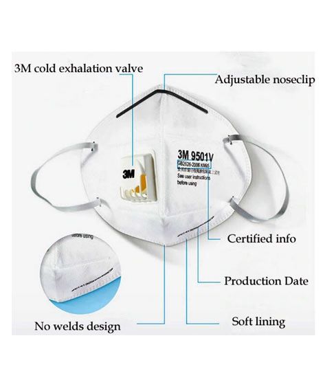 3M Particulate Respirator KN95 Face Mask (9501V+)
