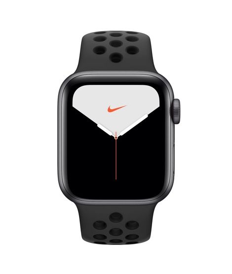 Apple Watch Series 5 40mm Space Gray Aluminum Case With Nike Black Sport Band - GPS (MX3T2)