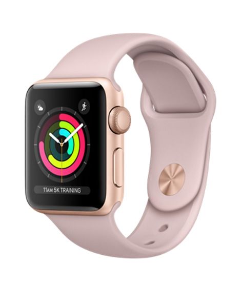 Apple iWatch Series 3 38mm Gold Aluminum Case With Pink Sand Sport Band - GPS (MQKW2)