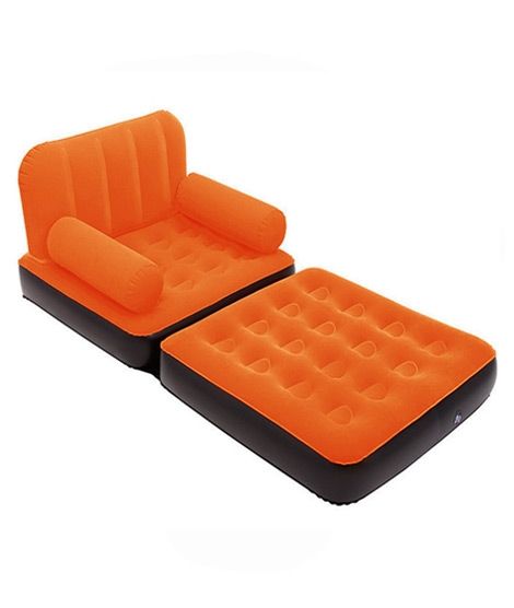 Bestway Inflatable 2 In 1 Air Sofa And Bed With Pump Orange