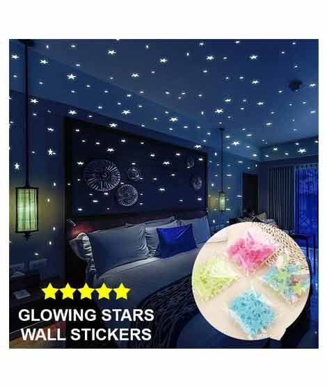 BI Traders Glowing Star Wall Stickers (100pcs)