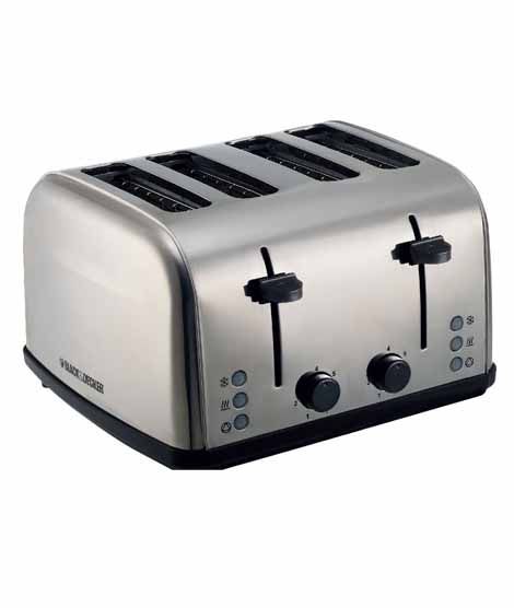 Black & Decker 4 Slice Stainless Steel Toaster (ET304)