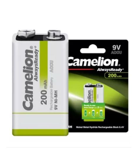 Camelion AlwaysReady 200mAh Rechargeable Battery 9V
