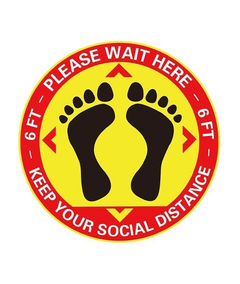 Limelite Care Social Distancing Floor Stickers 6 Pcs