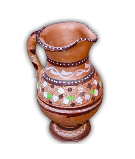 Clay Potter Floral Design Clay Jug 2.5 Liters Capacity