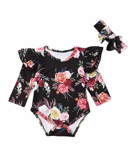 Eizy Buy Floral Romper For Baby Girl (2 Piece)