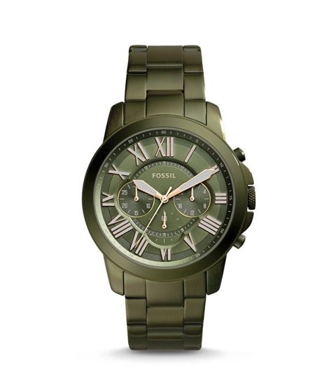 Fossil Grant Chronograph Men's Watch Olive Green Stainless Steel (FS5375P)