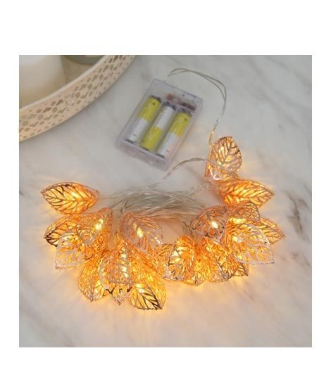 G-Mart Leaf Shape Fairy Lights For Bedroom Wedding Metal Leaves 19 Pcs