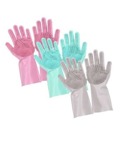 G Mart Magic Reusable Silicone Gloves Multicolor