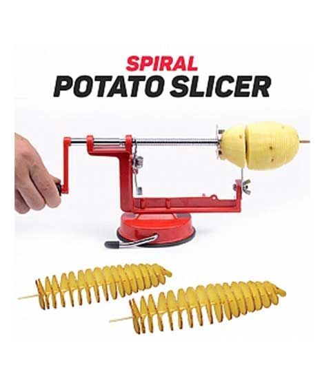 G-Mart Spiral Potato Slicer Stainless Steel Red