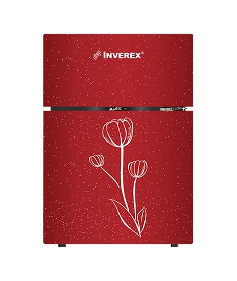 Inverex Glass Door Freezer-on-Top Refrigerator 5 cu ft Red (INV-55 GD)