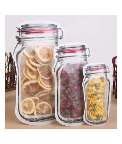 Jewel Store Double Seal Clear Plastic Jar (Pack of 3)