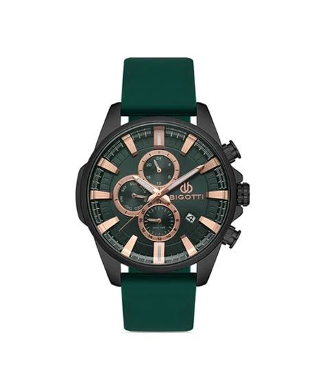 Bigotti Leather Men's Watch Green (BG.1.10335-5)