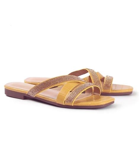 Julke Gemma Flat Slippers For Women Garnet Yellow