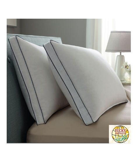 Lucky Quilts Classic Double Piping Medicated Pillow White