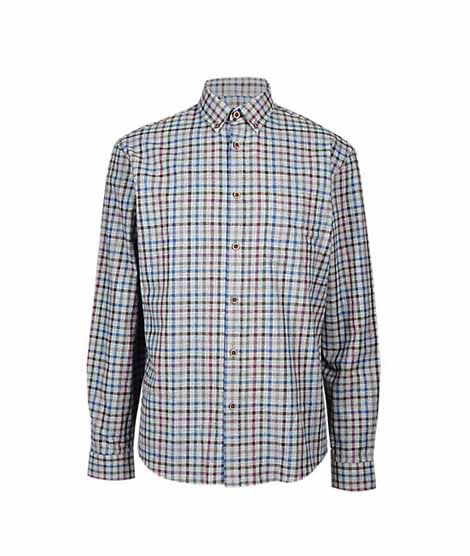 Marks & Spencer Checked Pocket Men's Shirt Aubergine Mix (T251101M)