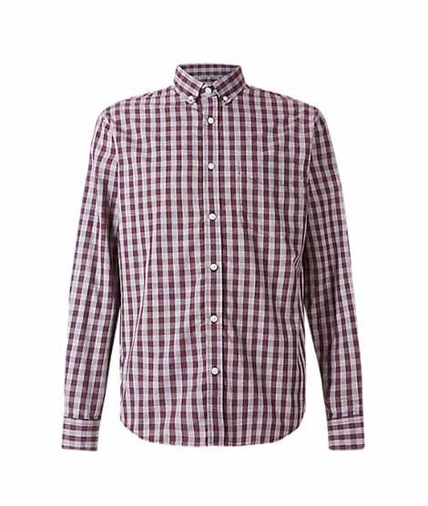 Marks & Spencer Checked Pocket Men's Shirt Aubergine (T252804M)