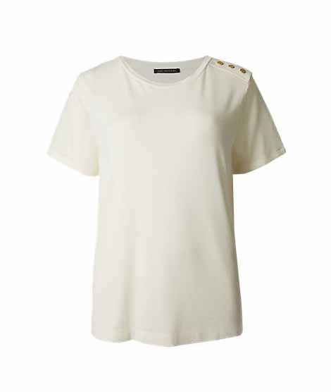 Marks & Spencer Shoulder Button Women's T-Shirt Ivory (T417860G)