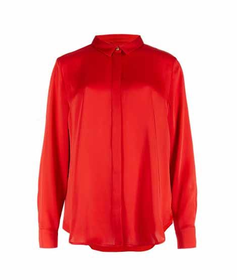 Marks & Spencer Side Split Long Sleeve Women's Shirt Red (T435533T)
