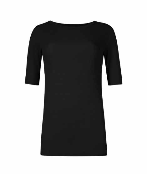 Marks & Spencer Slash Neck Half Sleeve Women's T-Shirt Black (T411348)
