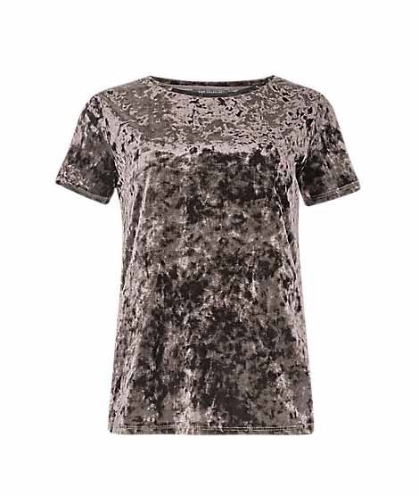 Marks & Spencer Velour Round Neck Short Sleeve Women's T-Shirt Mink (T416450J)