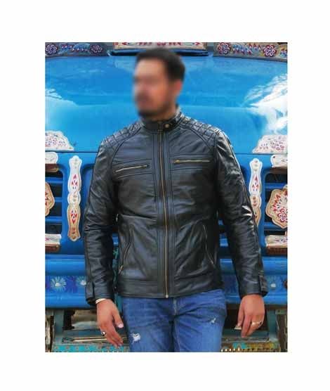 Mashriqi Truck Art Leather Jacket For Men Black (SMQ-TA-01)