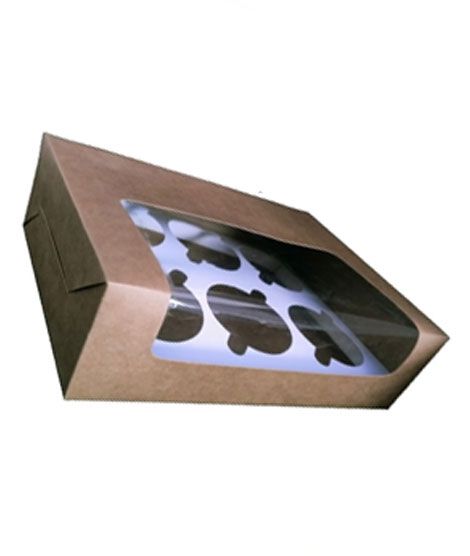 Packzypk Cupcake Box For 6 (Brown)