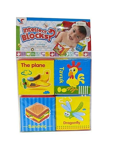 Planet X Foam Fabric Blocks For Toddlers 4Pc Set (PX-10277)
