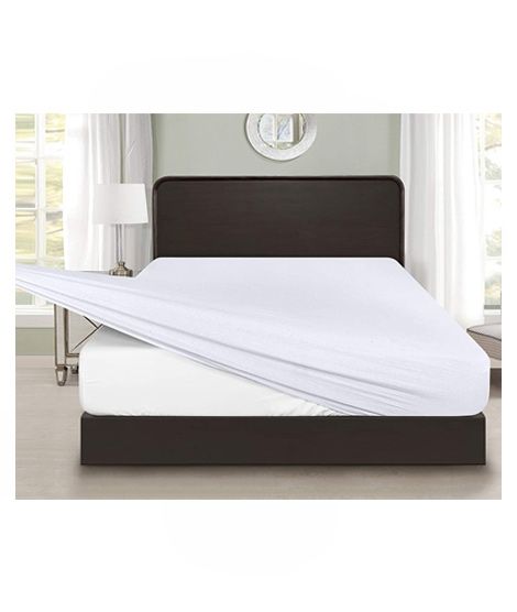 Rainbow Linen Jersey Fitted Bed Sheet King Size White (RHP225)
