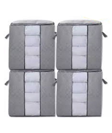 Sasti Market Foldable Clothes Organizer Box - Large (Pack Of 4)