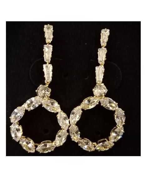 Shaz Jewels Zircon Earrings For Women White