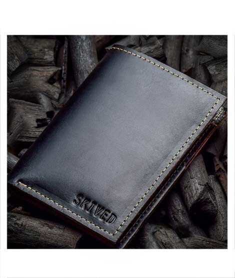 Snug Book Shaped Leather Wallet For Men Charcoal (CC-02)