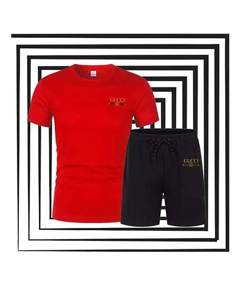 The Smart Shop Gucci T-Shirt And Shorts Black / Red (STS30)