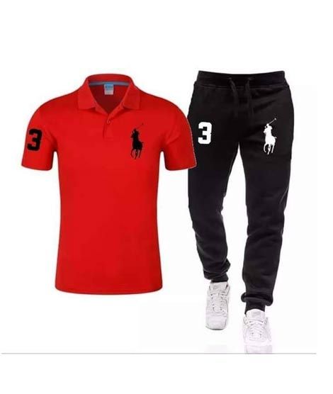 The Smart Shop Polo Summer Track Suit For Men Red 2Pcs (1282)