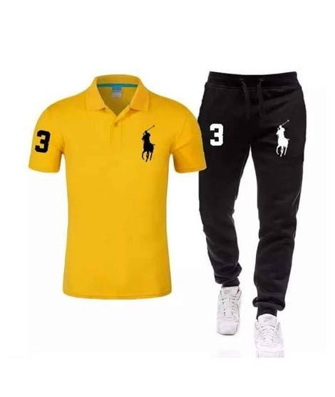 The Smart Shop Polo Summer Track Suit For Men Yellow 2Pcs (1283)