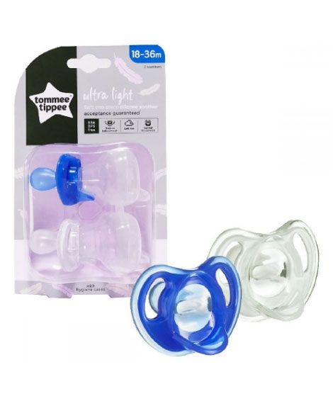 Tommee Tippee Ultra Light Silicone Soother Pack Of 2 (TT 433455)
