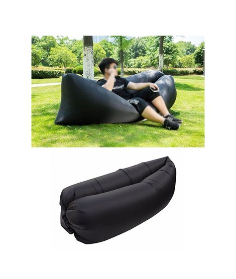 Zapplepk Inflatable Sofa Air Waterproof Portable Lay Bag Black