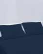 Rainbow Linen Bed Sheet Set Queen Size Dark Blue (Pack Of 3)