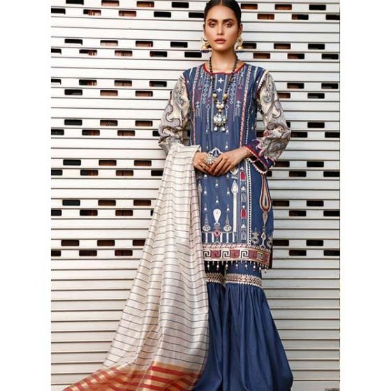 Sifona Marjaan Lawn Luxurious Collection 2020 3 Piece (MEC-02)