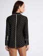 Marks & Spencer Geometric Print Long Sleeve Women's Shirt Black (T436443)
