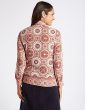 Marks & Spencer Printed Long Sleeve Women's Shirt Pink Mix (T432496C)