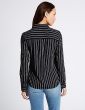 Marks & Spencer Striped Long Sleeve Women's Shirt Navy (T436872)