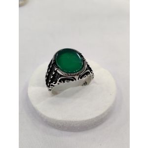 Gilgit Bazaar Aqeeq Stone Silver Ring (12)