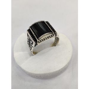 Gilgit Bazaar Aqeeq Stone Silver Ring (24)