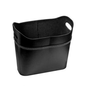 Premier Home Faux Leather Rounded Storage Box - Black (2300745)